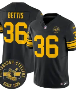 Pittsburgh Steelers Nike 1962 Throwback Est. 1933 Patch Vapor Limited Stitched Jersey - Anthracite - Image 8
