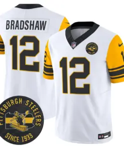 Pittsburgh Steelers Nike 1962 Throwback Est. 1933 Patch Vapor Limited Stitched Jersey - Anthracite - Image 16