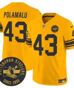 Pittsburgh Steelers Nike 1962 Throwback Est. 1933 Patch Vapor Limited Stitched Jersey - Anthracite - Image 25
