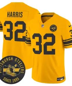 Pittsburgh Steelers Nike 1962 Throwback Est. 1933 Patch Vapor Limited Stitched Jersey - Anthracite - Image 27