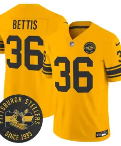 Pittsburgh Steelers Nike 1962 Throwback Est. 1933 Patch Vapor Limited Stitched Jersey - Anthracite - Image 28