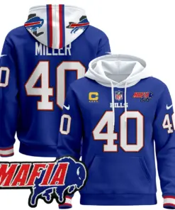 Allen Buffalo Bills Nike 2024 Mafia Patch Pullover Hoodie - Royal Blue - Image 3
