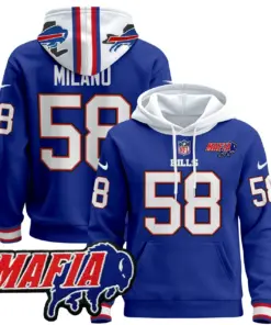 Allen Buffalo Bills Nike 2024 Mafia Patch Pullover Hoodie - Royal Blue - Image 4