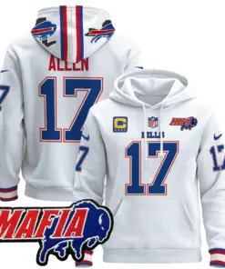 Allen Buffalo Bills Nike 2024 Mafia Patch Pullover Hoodie - Royal Blue - Image 17