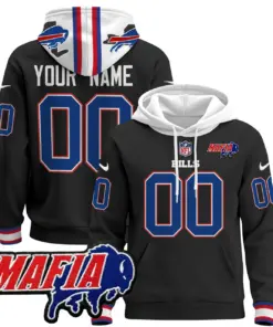 Buffalo Bills Nike 2024 Mafia Patch Custom Pullover Hoodie - Royal Blue - Image 4