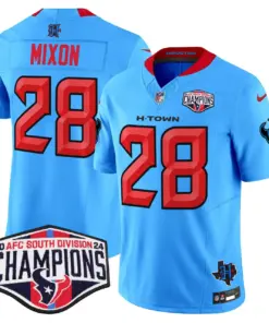 C.J. Stroud Houston Texans Nike 2024 AFC South Division Champions Patch Vapor Limited Stitched Jersey - Powder Blue - Image 3