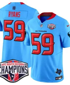 C.J. Stroud Houston Texans Nike 2024 AFC South Division Champions Patch Vapor Limited Stitched Jersey - Powder Blue - Image 9