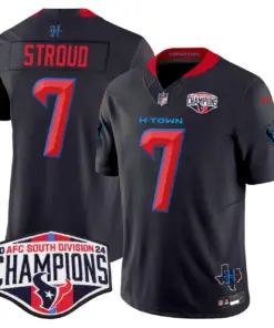 C.J. Stroud Houston Texans Nike 2024 AFC South Division Champions Patch Vapor Limited Stitched Jersey - Powder Blue - Image 10