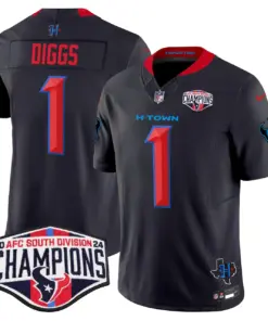 C.J. Stroud Houston Texans Nike 2024 AFC South Division Champions Patch Vapor Limited Stitched Jersey - Powder Blue - Image 11