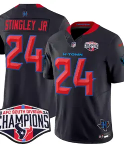 C.J. Stroud Houston Texans Nike 2024 AFC South Division Champions Patch Vapor Limited Stitched Jersey - Powder Blue - Image 14
