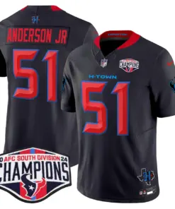 C.J. Stroud Houston Texans Nike 2024 AFC South Division Champions Patch Vapor Limited Stitched Jersey - Powder Blue - Image 15