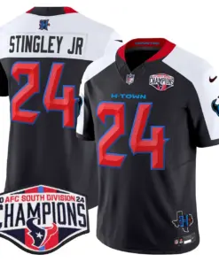 C.J. Stroud Houston Texans Nike 2024 AFC South Division Champions Patch Vapor Limited Stitched Jersey - Powder Blue - Image 32