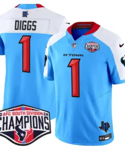 C.J. Stroud Houston Texans Nike 2024 AFC South Division Champions Patch Vapor Limited Stitched Jersey - Powder Blue - Image 38