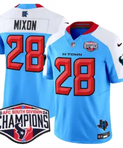 C.J. Stroud Houston Texans Nike 2024 AFC South Division Champions Patch Vapor Limited Stitched Jersey - Powder Blue - Image 39