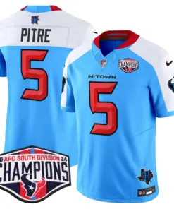 C.J. Stroud Houston Texans Nike 2024 AFC South Division Champions Patch Vapor Limited Stitched Jersey - Powder Blue - Image 43