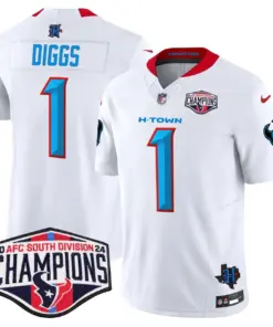 C.J. Stroud Houston Texans Nike 2024 AFC South Division Champions Patch Vapor Limited Stitched Jersey - Powder Blue - Image 47
