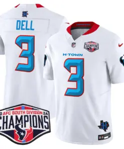 C.J. Stroud Houston Texans Nike 2024 AFC South Division Champions Patch Vapor Limited Stitched Jersey - Powder Blue - Image 49