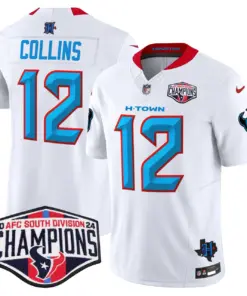 C.J. Stroud Houston Texans Nike 2024 AFC South Division Champions Patch Vapor Limited Stitched Jersey - Powder Blue - Image 53