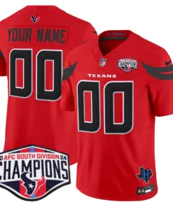 Houston Texans Nike 2024 AFC South Division Champions Patch Vapor Custom Limited Stitched Jersey - Powder Blue - Image 3