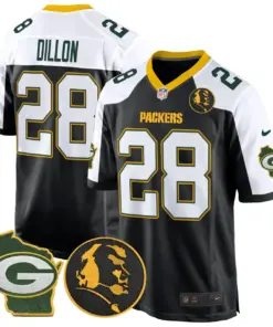 Alternative view of John Madden Green Bay Packers Nike Home Patch Game Stitched Jersey - Anthracite