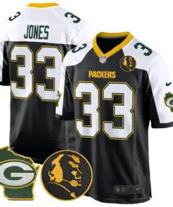 John Madden Green Bay Packers Nike Home Patch Game Stitched Jersey - Anthracite - Image 3