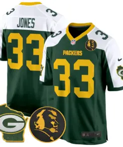 John Madden Green Bay Packers Nike Home Patch Game Stitched Jersey - Anthracite - Image 11