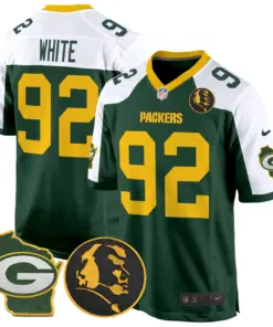 John Madden Green Bay Packers Nike Home Patch Game Stitched Jersey - Anthracite - Image 14