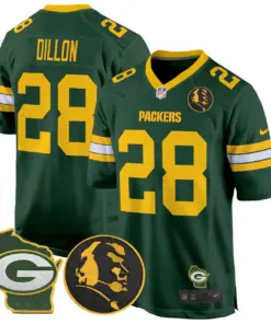 John Madden Green Bay Packers Nike Home Patch Game Stitched Jersey - Anthracite - Image 18