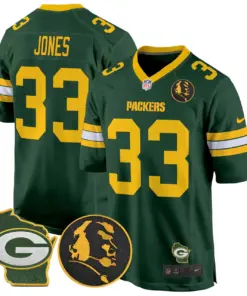 John Madden Green Bay Packers Nike Home Patch Game Stitched Jersey - Anthracite - Image 19