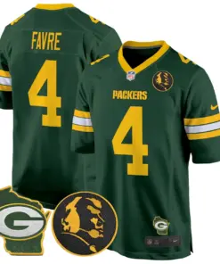 John Madden Green Bay Packers Nike Home Patch Game Stitched Jersey - Anthracite - Image 21
