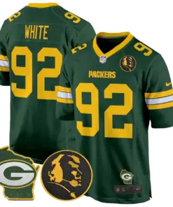 John Madden Green Bay Packers Nike Home Patch Game Stitched Jersey - Anthracite - Image 22