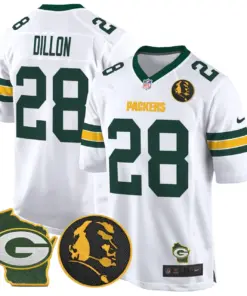 John Madden Green Bay Packers Nike Home Patch Game Stitched Jersey - Anthracite - Image 26