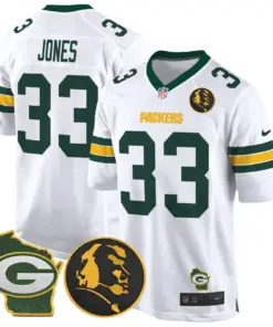 John Madden Green Bay Packers Nike Home Patch Game Stitched Jersey - Anthracite - Image 27