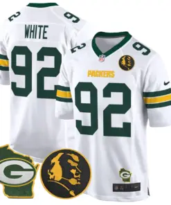 John Madden Green Bay Packers Nike Home Patch Game Stitched Jersey - Anthracite - Image 30