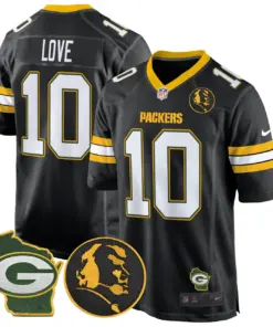 John Madden Green Bay Packers Nike Home Patch Game Stitched Jersey - Anthracite - Image 33