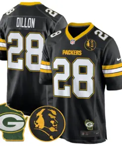 John Madden Green Bay Packers Nike Home Patch Game Stitched Jersey - Anthracite - Image 34