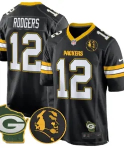 John Madden Green Bay Packers Nike Home Patch Game Stitched Jersey - Anthracite - Image 36