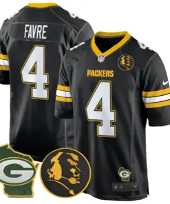 John Madden Green Bay Packers Nike Home Patch Game Stitched Jersey - Anthracite - Image 37