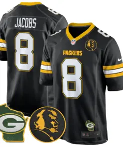 John Madden Green Bay Packers Nike Home Patch Game Stitched Jersey - Anthracite - Image 39