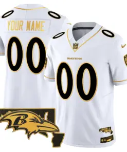 Alternative view of Baltimore Ravens Nike 2024 Vapor Custom Limited Stitched Jersey - Black