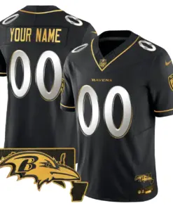 Baltimore Ravens Nike 2024 Vapor Custom Limited Stitched Jersey - Black - Image 4