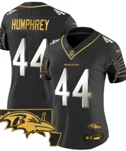 Baltimore Ravens Nike Women's Maryland Patch Gold Vapor Limited Stitched Jersey - Black - Image 5
