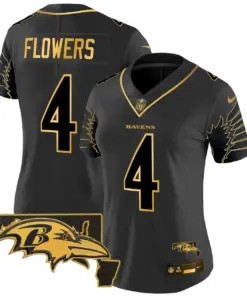 Baltimore Ravens Nike Women's Maryland Patch Gold Vapor Limited Stitched Jersey - Black - Image 16