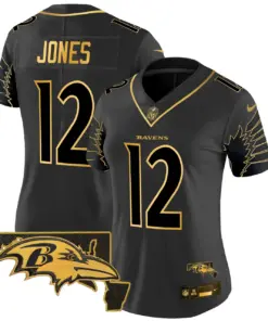 Baltimore Ravens Nike Women's Maryland Patch Gold Vapor Limited Stitched Jersey - Black - Image 17