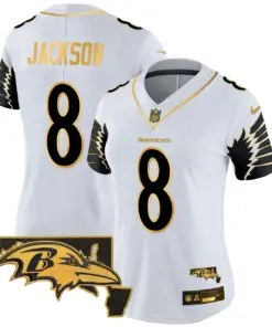 Baltimore Ravens Nike Women's Maryland Patch Gold Vapor Limited Stitched Jersey - Black - Image 20