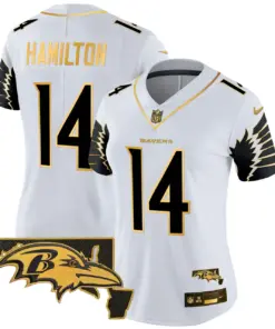 Baltimore Ravens Nike Women's Maryland Patch Gold Vapor Limited Stitched Jersey - Black - Image 22