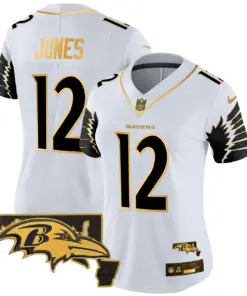 Baltimore Ravens Nike Women's Maryland Patch Gold Vapor Limited Stitched Jersey - Black - Image 26