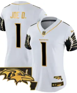 Baltimore Ravens Nike Women's Maryland Patch Gold Vapor Limited Stitched Jersey - Black - Image 27