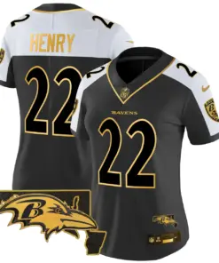 Baltimore Ravens Nike Women's Maryland Patch Gold Vapor Limited Stitched Jersey - Black - Image 28