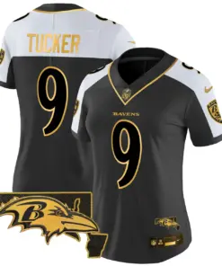 Baltimore Ravens Nike Women's Maryland Patch Gold Vapor Limited Stitched Jersey - Black - Image 30